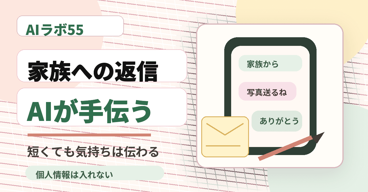 孫や家族へのメッセージ返信をAIに手伝ってもらう｜短くても気持ちが伝わる一言のアイキャッチ画像